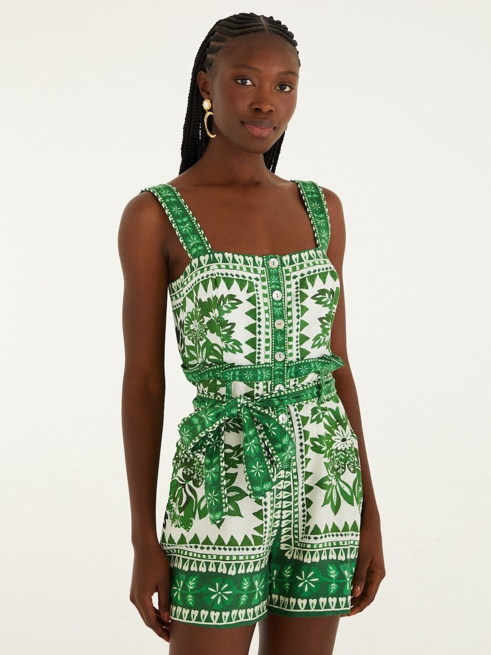 NWT Farm Rio Flora Green Tapestry Romper - size small - Picture 3 of 5